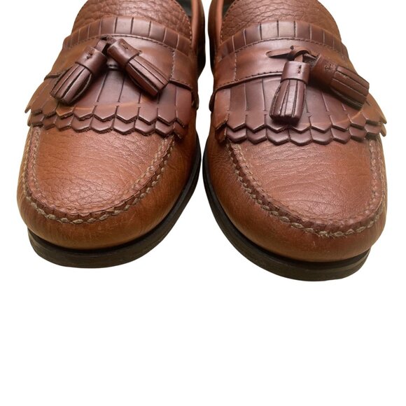 H.S Trask Men’s Brown Leather Vibram Sole Tassel Moccasin Size 12N main image 8